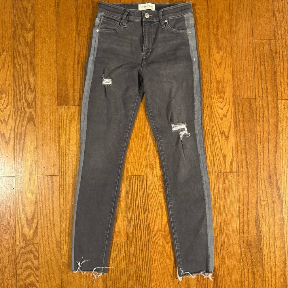 Stonefield Gray Distressed Women's Jeans 27x27